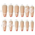 thumbnail image 3 of Uñas largas tipo ataúd, uñas con flores, uñas postizas, uñas bonitas de cobertura total, puntas de uñas acrílicas para mujeres y niñas, 24 unidades, 3 of 8