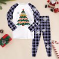 thumbnail image 2 of Cathalem Christmas Pajamas Matching Sets, Xmas Pjs Sets Graphic Print Plaid Sleepwear Outfits Light Purple 5-6 Years, 2 of 6