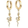 thumbnail image 1 of Aros Colgantes de Oro Yashi para Mujer Estilo Bohemio con Forma de Serpiente Rellenos de Oro de 14K, 1 of 5