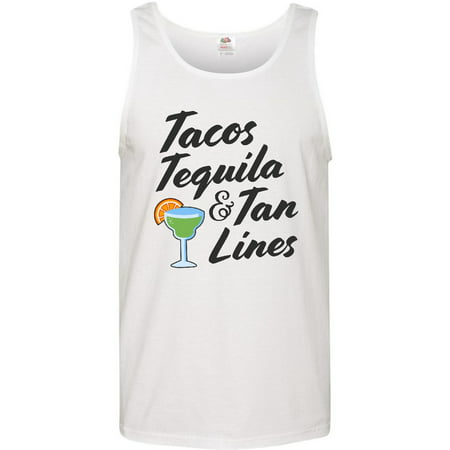 Tacos Tequila and Tan Lines with Drink Men's Tank