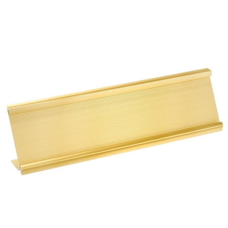 2x7.8inch Aluminum Name Plate Holder, L Type for Desk Sign Holder Gold Tone