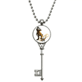 thumbnail image 1 of Jet Menacing Dinosaur Form Pendant Vintage Necklace Silver Key Jewelry, 1 of 3