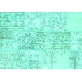 thumbnail image 1 of Ahgly Company Machine Washable Indoor Rectangle Abstract Turquoise Blue Contemporary Area Rugs, 5' x 8', 1 of 4