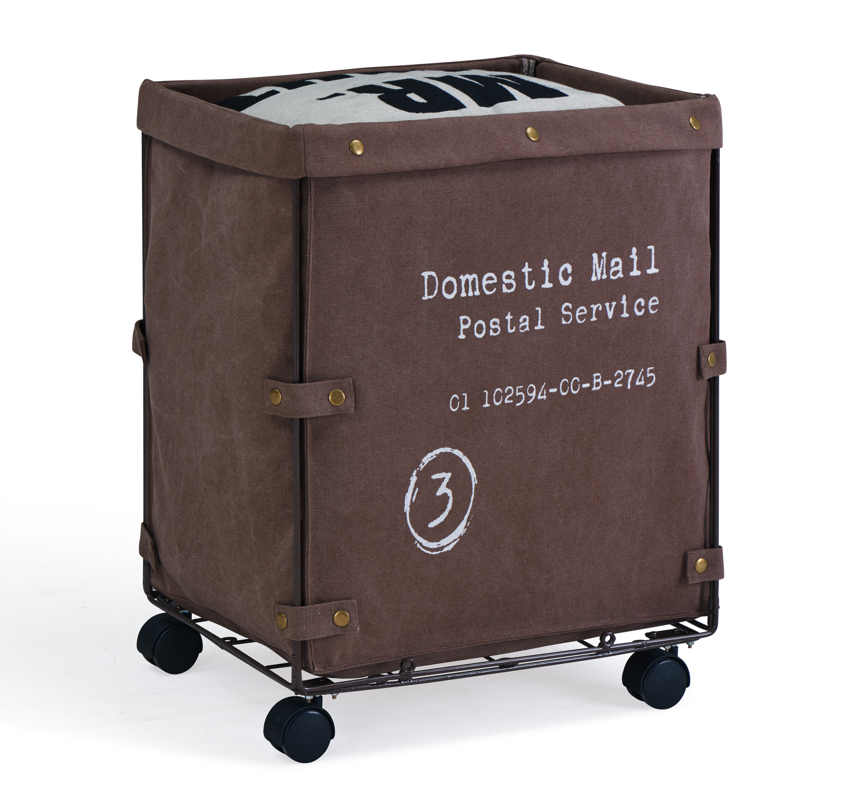 Danya B. Collapsible Canvas Laundry / Clothing Hamper with Wheels