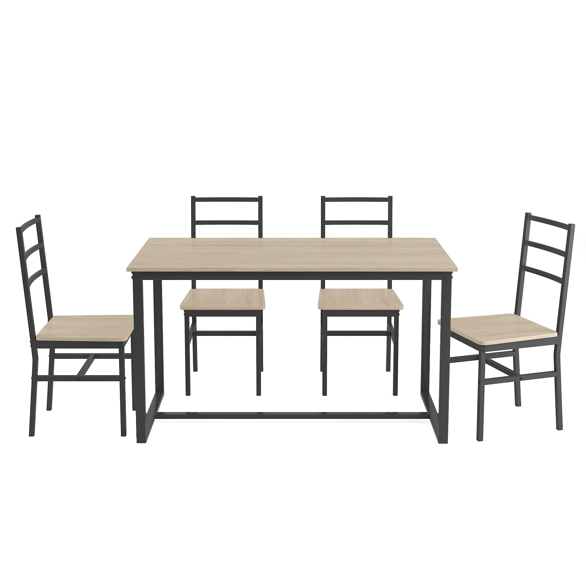 5-Piece Modern Dining Table Set for 4,Wood Kitchen Table Chairs Set for Small Place, Kitchen, Dining Room,Beige