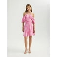 thumbnail image 2 of Floral Off Shoulder Halter Mini Dress, 2 of 5