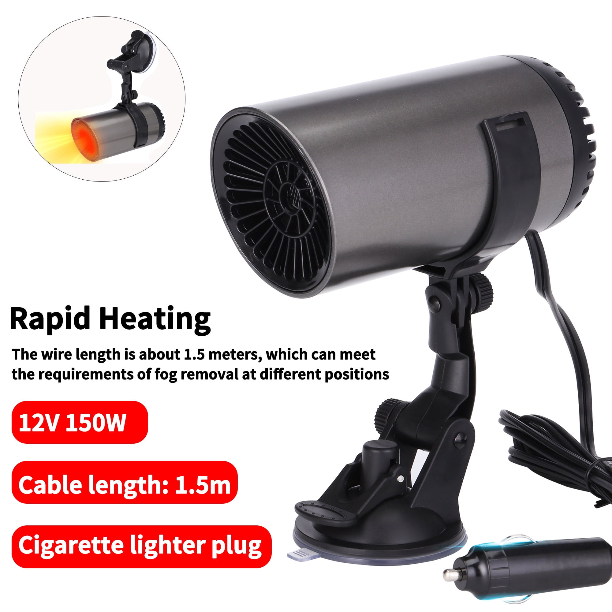YouLoveIt Car Heater, 12V Auto Heater Fan Car Defogger 2 in 1 Heating