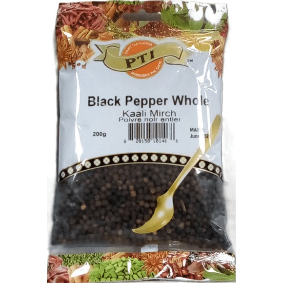 PTI Black Pepper Whole, 200grams