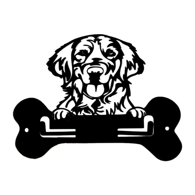 Soporte para llaves montado en la pared, ganchos para llaves, toallero, colgador de Metal multiusos encantador, decoración de pared para el hogar y la perro perdiguero de oro