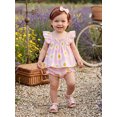 thumbnail image 4 of Cenuakty Toddler Baby Girls 2 Piece Outfits Adorable Heart Print Flying Sleeve Square Neck Tops and Shorts Set, 4 of 9