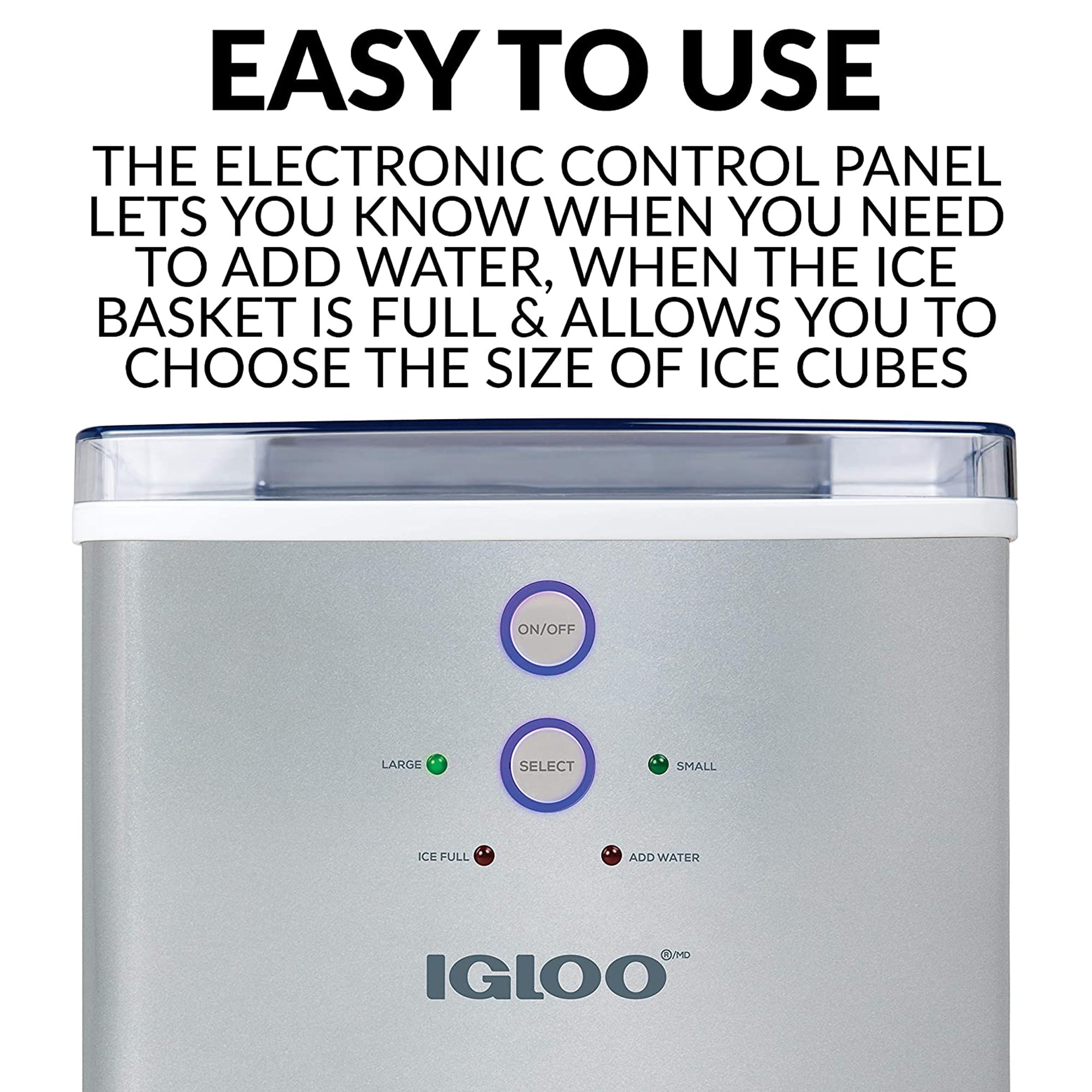 Igloo ICEB33BS Automatic Electric Countertop 33 LB Ice Maker, Black  Stainless