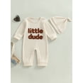 thumbnail image 2 of FEORJGP Toddler Baby Boy One-piece Waffle Rompers 0 3M 6M 9M 12M 18M Infant Long Sleeve Jumpsuits Letter Embroidery Bodysuits Full Length Footies withute Casual Comfy Clothes for Spring Fall, 2 of 7