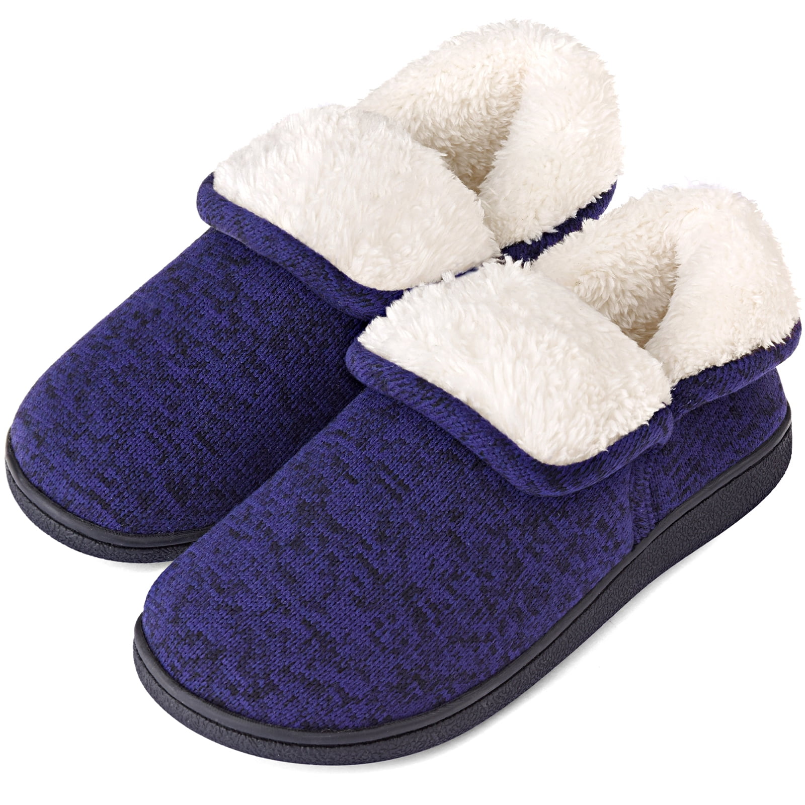 ofoot Womens Winter Warm Moccasins Plush Slippers Indoor Slip On Shoes With Soft Comfortable Fluffy Fur Lining