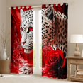 thumbnail image 2 of Castle Fairy Female Men Women Animal Cheetah Black Out Curtains,Floral Rose Leopard Curtains Pack of 2 (42x63 Each),Jungle Wildlife Bedroom Curtains,Breathable Home Decor, 2 of 6