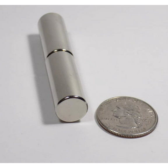 Neodymium Cylinder Magnets 1.25" x 1/2" N52 Set of 2
