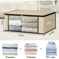 thumbnail image 2 of WarmHaven Storage 4-Pack Clothes Organizer Storage Bags Foldable Storage Box with Large Clear Window Sturdy Handles for Closet, Dorm, Pillows, Bedding, Clothes, Blankets, 35L, Beige, 2 of 15