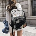 thumbnail image 6 of PVC Transparent Backpacks Clear Backpack for Travel and Outings Hearts and String Garland, 6 of 7