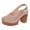 Beige, variant on Womens Platform High Heels Dressy Sandals Fashion Casual Brethable Hollow out Leather Closed Toe Chunky Block Heeled Dress Clogs Shoes for Spring Summer Fall with Back Straps Beige Size 8.5