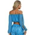 thumbnail image 4 of Kaerm Women Belly Dance Outfit Belly Dancing Top with Harm Pants Light Blue One Size, 4 of 7