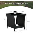 thumbnail image 3 of Kinbor Outdoor Side Table Wicker Rattan Side Tables, End Table for Patio with Glass Top Rattan Storage, Black, 3 of 8