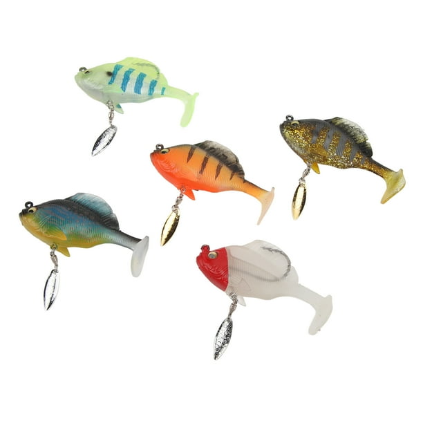 Señuelos de pesca blandos para lubina, 5 uds., 18g, 8cm, cola de paleta, Swimbaits con Spinner, cebo de pesca Artificial, Kit de Señuelos de pesca realistas
