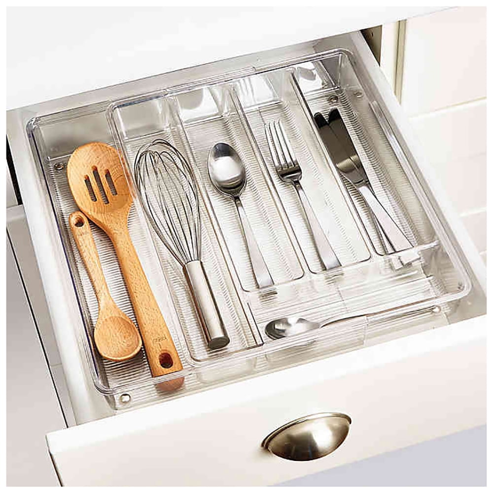 iDesign Linus Acrylic Expandable Cutlery Tray