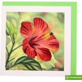 thumbnail image 4 of Hibiscus Flower, quilling art greeting card for birthday, valentine's day, mother's day, anniversary, thank you, get well, 6" x 6", 4 of 8