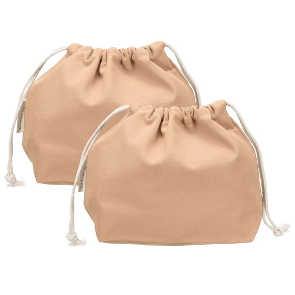 Uxcell 2 Pcs Bolsa de Maquillaje con Cordón, 7.3" Bolsa Cosmética de Lona Organizadora de Artículos de Tocador para Viajes, Rosa Oscuro