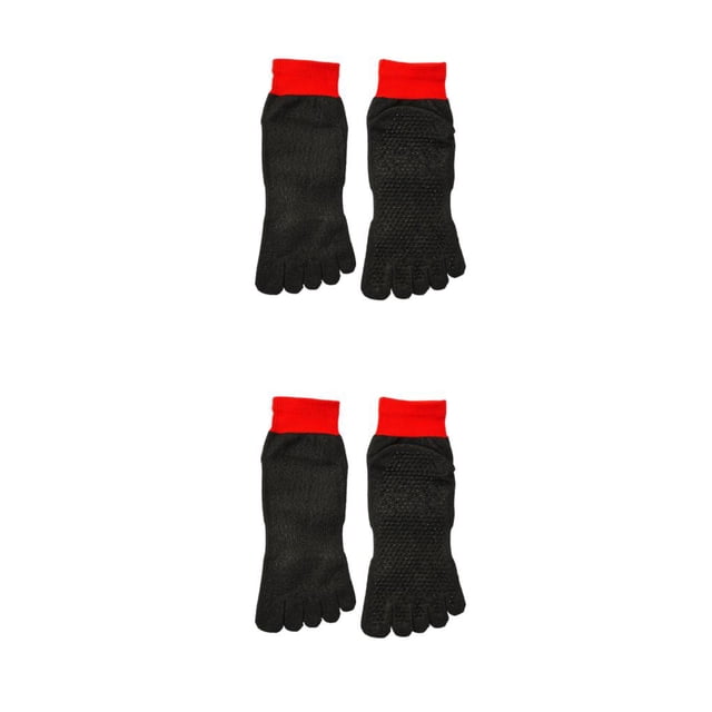 Maytalsory Stay Secure And Comfortable With 5 Toe Separation Socks For Barefoot Activities Black spot red bindi 2Set