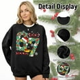 thumbnail image 3 of AQOCRITIK Christmas Sweatshirts for Women Christmas-themed fun patterns Pullover Sweatshirts Holiday Vacation Graphic Tees Tops Winter Outfit Black, 3 of 6