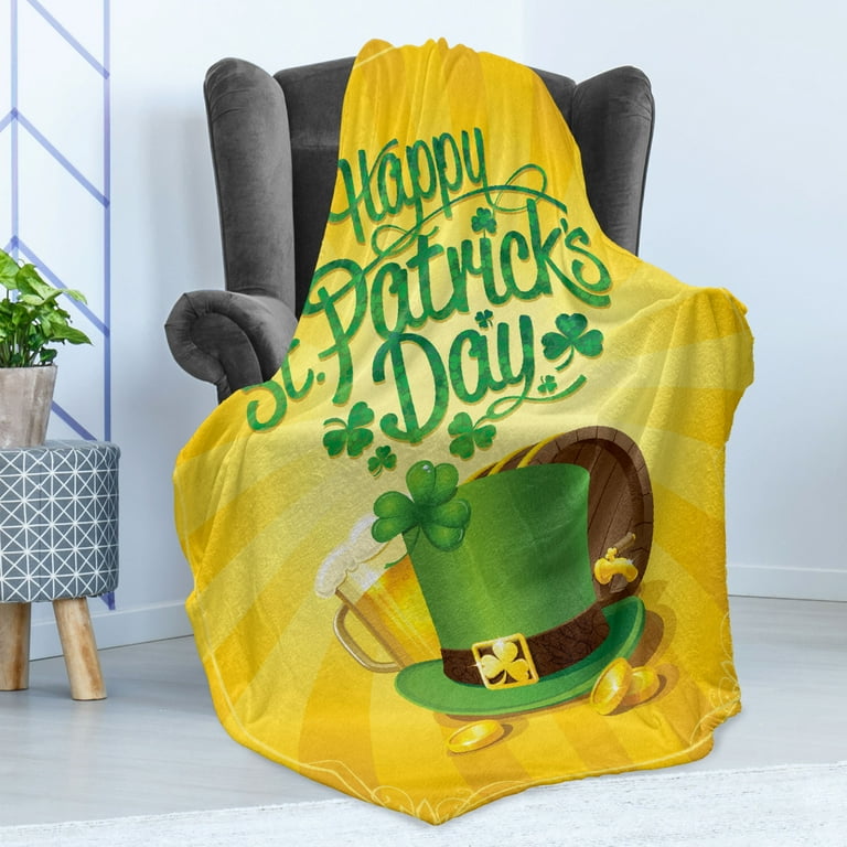 Irish Pub Soft Flannel Fleece Throw Blanket St Patrick s Day