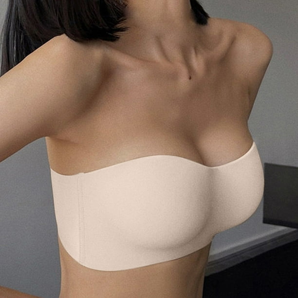 Aayomet Bralettes for Women With Support Thin Small Chest Gathered Without  Steel Ring Bra Non Slip Beauty Back Bra (Beige, 38)