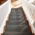 thumbnail image 6 of Pure Era Bullnose Carpet Stair Treads Cover 16pcs 9" x 30" Indoor Rugs Non Slip Self Adhensive Back (Set of 16,Dark Gray), 6 of 8