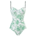 thumbnail image 2 of Maillot de Bain une Pièce pour Femmes, Imprimé Rétro, à Armatures, Contrôle du Ventre, Monokini, 2 of 4