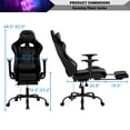 thumbnail image 6 of YRLLENSDAN Gaming Chair Racing Office Chair Ergonomic Desk Chair Massage PU Leather Recliner PC Computer Chair with Lumbar Support Headrest Armrest Footrest Rolling Swivel Task Chair, Black, 6 of 7