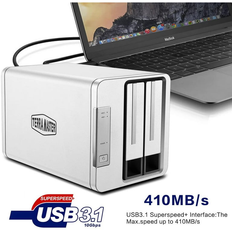 【値下げ・新品未使用】Terramaster D2-310 2ベイRAID TerraMaster D2-310 32TB Backup Computer Hard Drive, USB Type