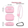 thumbnail image 4 of AirPods Pro 2 Case with Keychain/Hand Strap; AirPods Pro 2nd Generation[2022] Protective Shockproof Silicone Headphone Cover Support Wireless Charging for AirPods Pro 2 Gen - Pink, 4 of 7