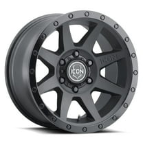 ICON Alloys Rebound, Satin Black, 17 x 8.5 / 6 x 5.5, 0mm Offset, 4.75" BS