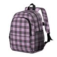 thumbnail image 2 of Purple and Black Checkered Pattern Backpack for School, Cute School Bag with Adjustable Shoulder Straps and Padded Back, 15"x11.42"x5.5", 2 of 5