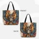 thumbnail image 2 of Disketp Colorful Owl Tattoo Art Bolsa Tote de Lona para Mujer, Bolso de Hombro y Cruzado con Cierre de Cremallera, 2 of 7