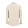 thumbnail image 6 of Breezora Women's Tailored Lapel Jacket Long Sleeve Career Coat Modern Office Wear With Functional Pockets L Size Beige, 6 of 9