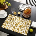 thumbnail image 4 of White Yellow Flower Sunflower Pattern Summer Placemats Table Placemats Set Of 4-Linen Kitchen Washable Placemats Table Mats 11.8"x17.7" Non-Slip Heat Resistant, 4 of 6
