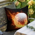 thumbnail image 5 of Flame Golf Ball Throw Pillow Cover Sports Black Background Abstract Art Cotton Linen Cushion Cover Throw Pillow Case with Invisible Zipper for Couch Sofa Bed Chair Car 20x20 Inch, 5 of 9