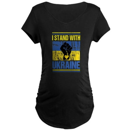 

CafePress - Support Ukraine I Stand With U Maternity T Shirt - Maternity Dark T-Shirt