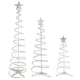 thumbnail image 2 of Northlight Pre-lit Spiral Outdoor Christmas Trees - 3' 4' and 6' - Clear Lights - Set of 3, 2 of 9