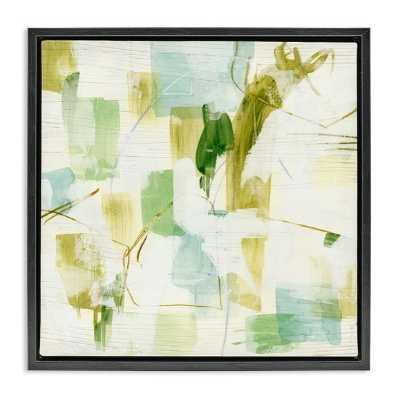 Stupell Industries Chaotic Abstract Expression Abstract Painting Black Floater Framed Canvas Art Print Wall Art, 18 x 18