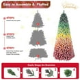 thumbnail image 7 of 6ft Artificial Christmas Tree, Rainbow Gradient Snow Flocked Xmas Tree with 1326 PVC Branch Tips and Metal Stand, for Holiday Decoration, 7 of 7