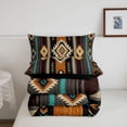 thumbnail image 5 of jejeloiu Bold Tribal Full Size Comforter Sets,Southwest Print Bedding Comforter Set For Boys,Black Brown,Black Reversible,3 Pieces,1 Comforter and 2 Pillowcases, 5 of 7