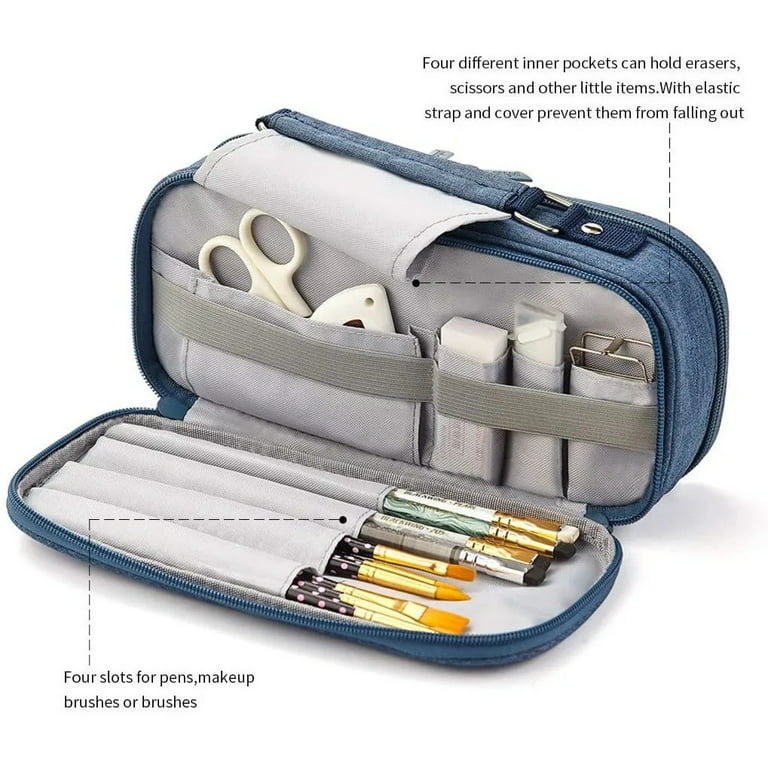 FINPAC Expandable Pencil Case, Large Capacity Pencil Box, Pen & Marker  Storage Pouch Stationery Organizer for Men Women Outdoors, Pen Bag Office