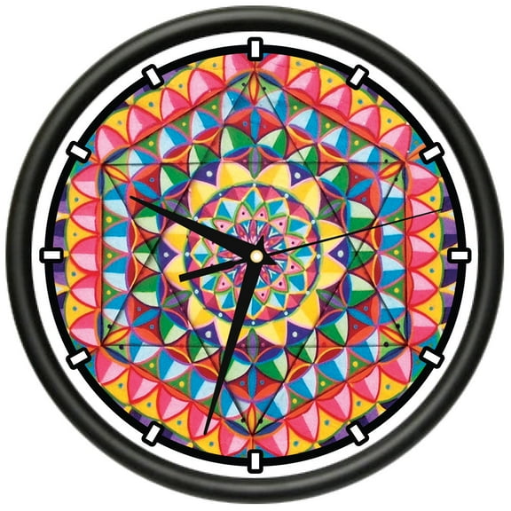 Rainbow Kaleidoscope  Design Wall Clock | Precision Quartz Movement | Décor For School Class Office Bedroom Decoration